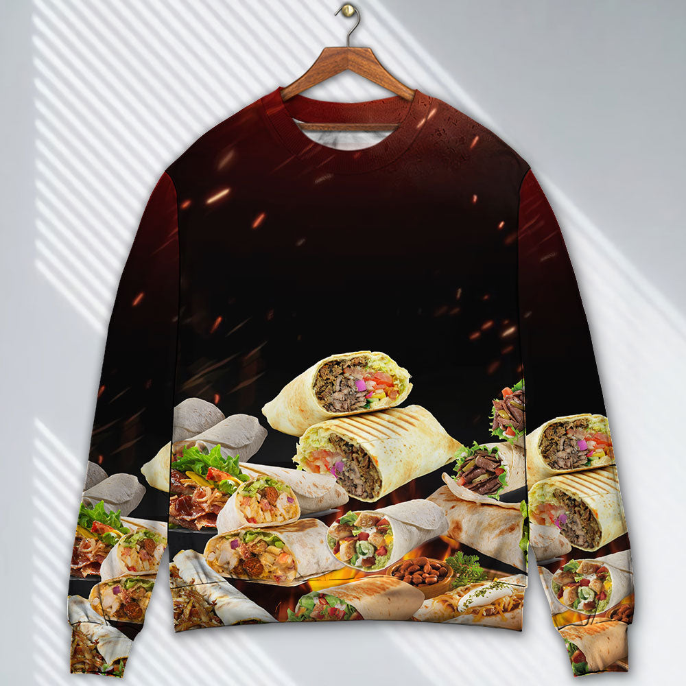 Burritos Fast Food Delicious Art – Sweater - Ugly Christmas Sweater