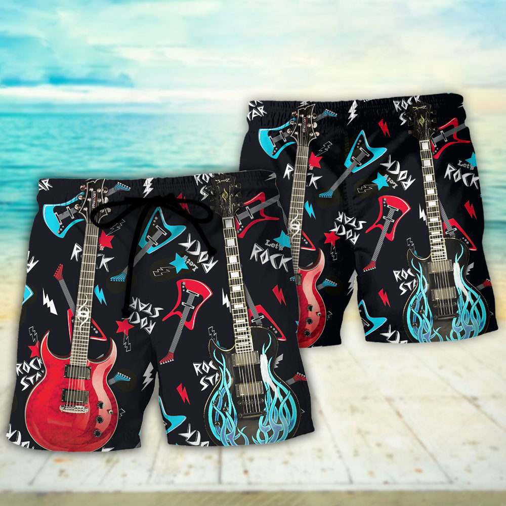Guitar All I Need Is Playing Music - Beach Short - Owls Matrix LTD