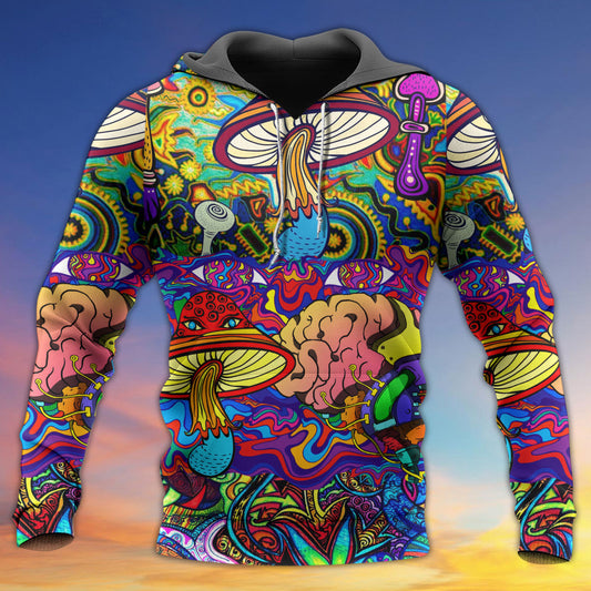 Hippie Mushroom Colorful Love Art – 3D Hoodie