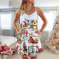 Santa And Snowman Happy Together – Women's Summer Sleeveless V-Neck Camisole Dress