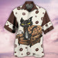 Black Cat Coffee Lover Humor - Hawaiian Shirt