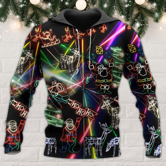 Christmas Tree Neon Snowman - 3D Hoodie