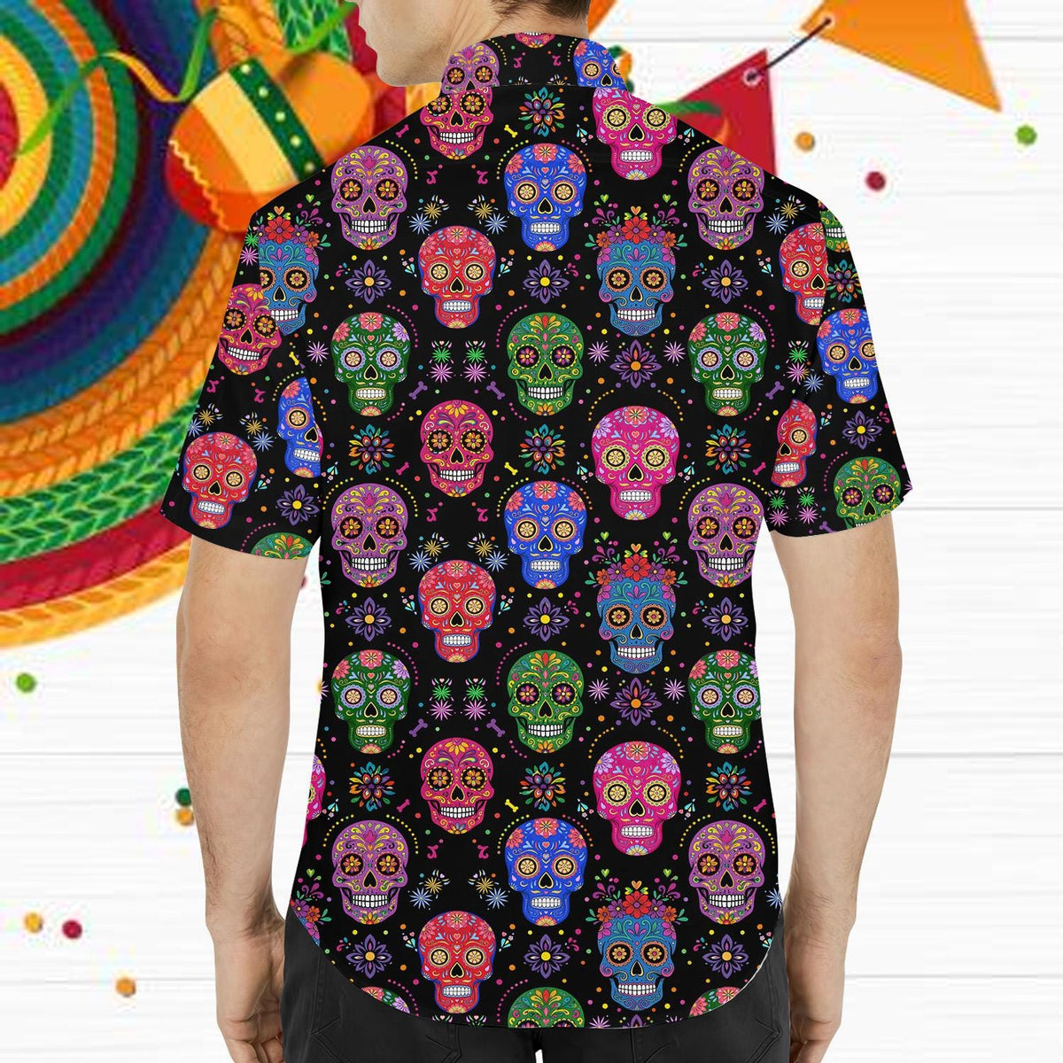 Day Of The Dead Sugar Skull Floral Fiesta – Hawaiian Shirt