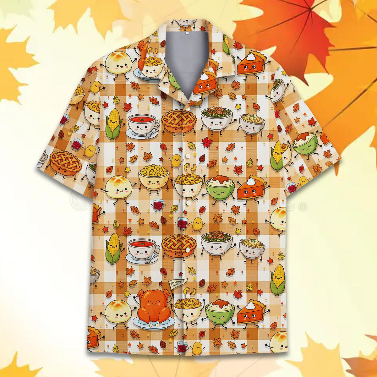 Thanksgiving Turkey Pumpkin Pie Fall Plaid – Hawaiian Shirt