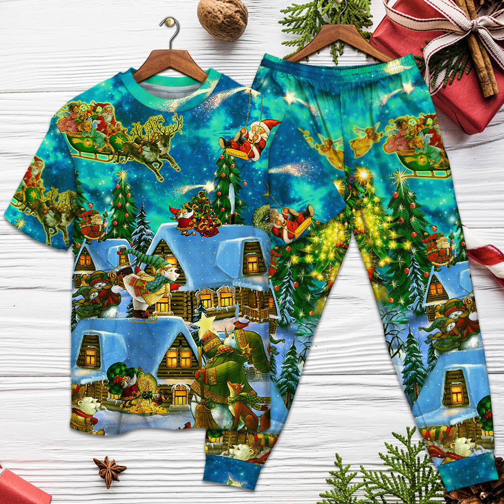 Christmas The Magical Night - Pajamas Short Sleeve - Owls Matrix LTD
