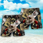 Retro Skull Gambling Card Art – Beach Short