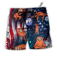 Beach Short / Adults / S Yoga Independence Day Sloth Cute - Beach Short - Owls Matrix LTD