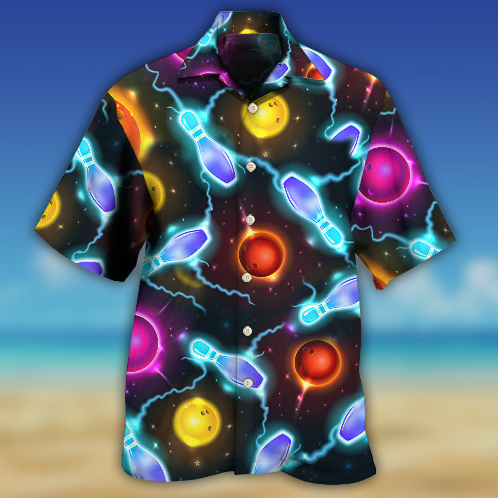 Bowling Ball And Pins Galaxy Art – Hawaiian Shirt