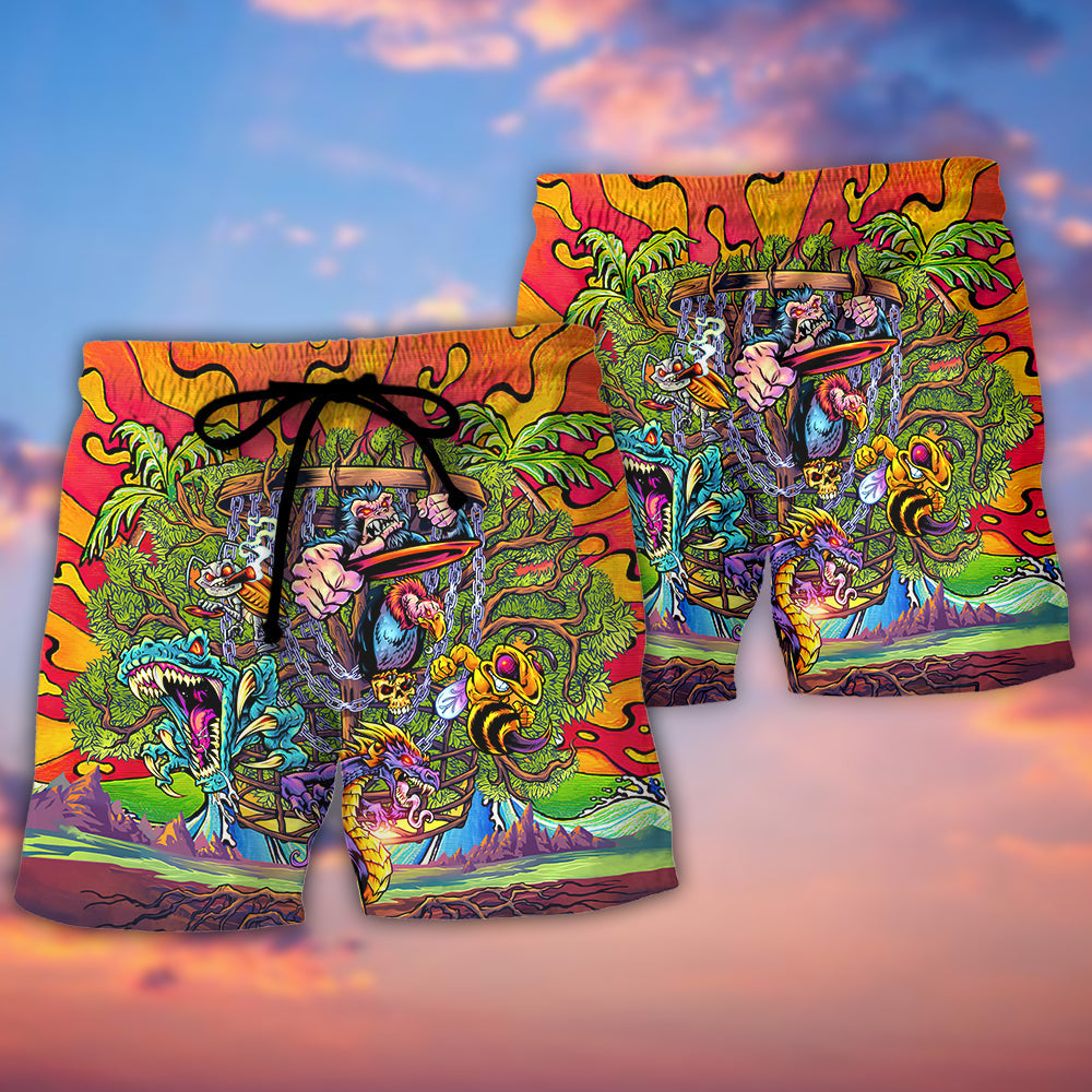 Disc Golf Island Paradise Tree Art – Beach Short