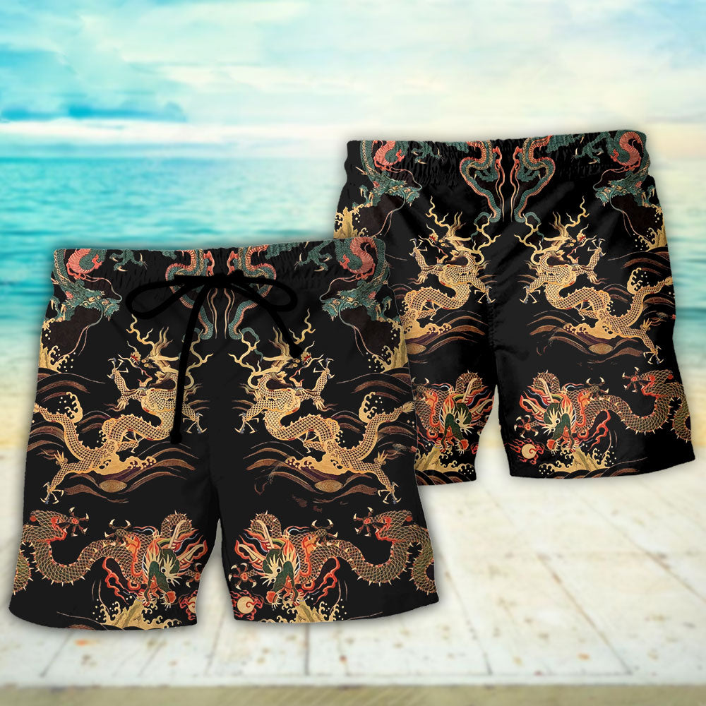 Dragon Chinese Dragon Royal - Beach Short - Owls Matrix LTD