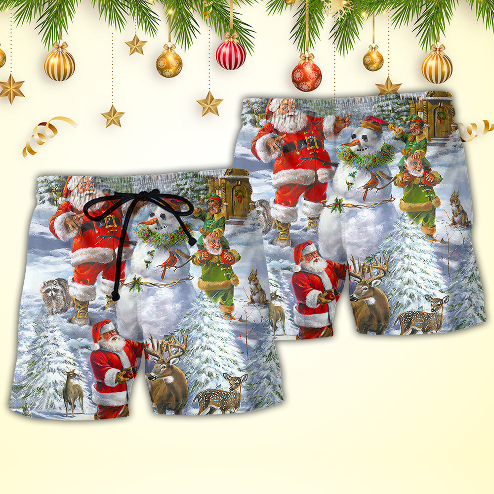 Christmas Santa Snowman Elf Joy – Beach Short
