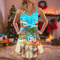 Santa Beach Chill Holiday – Women's Summer Sleeveless V-Neck Camisole Dress