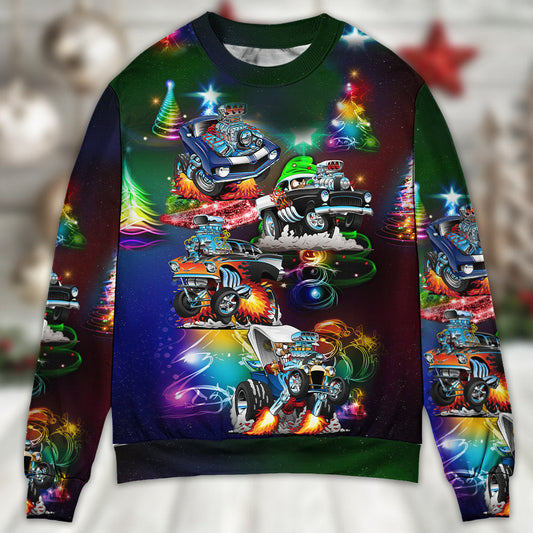 Car Christmas Neon Amazing Style – Sweater - Ugly Christmas Sweater