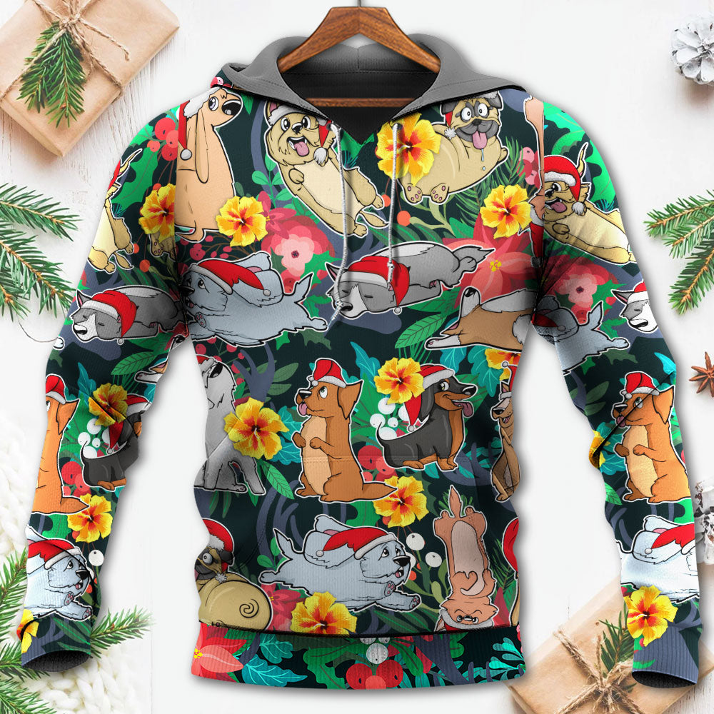 Christmas Dog Santa Merry Xmas - Hoodie