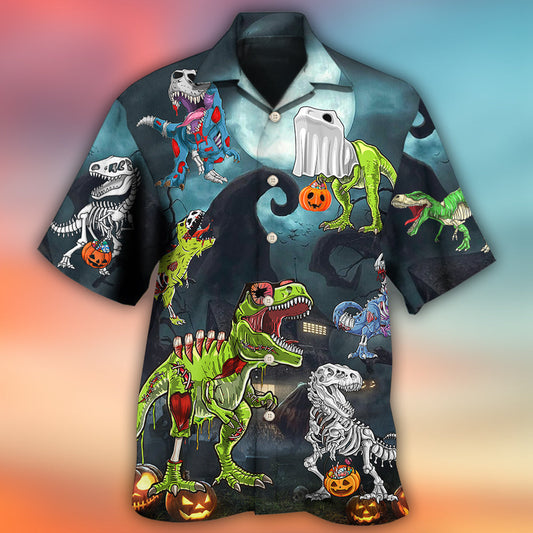 Halloween Zombie Dinosaur Scary - Hawaiian Shirt