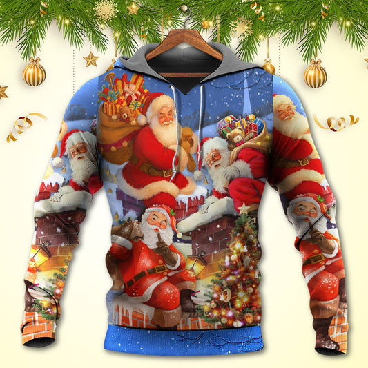Up On Rooftop Santa Art - 3D Hoodie