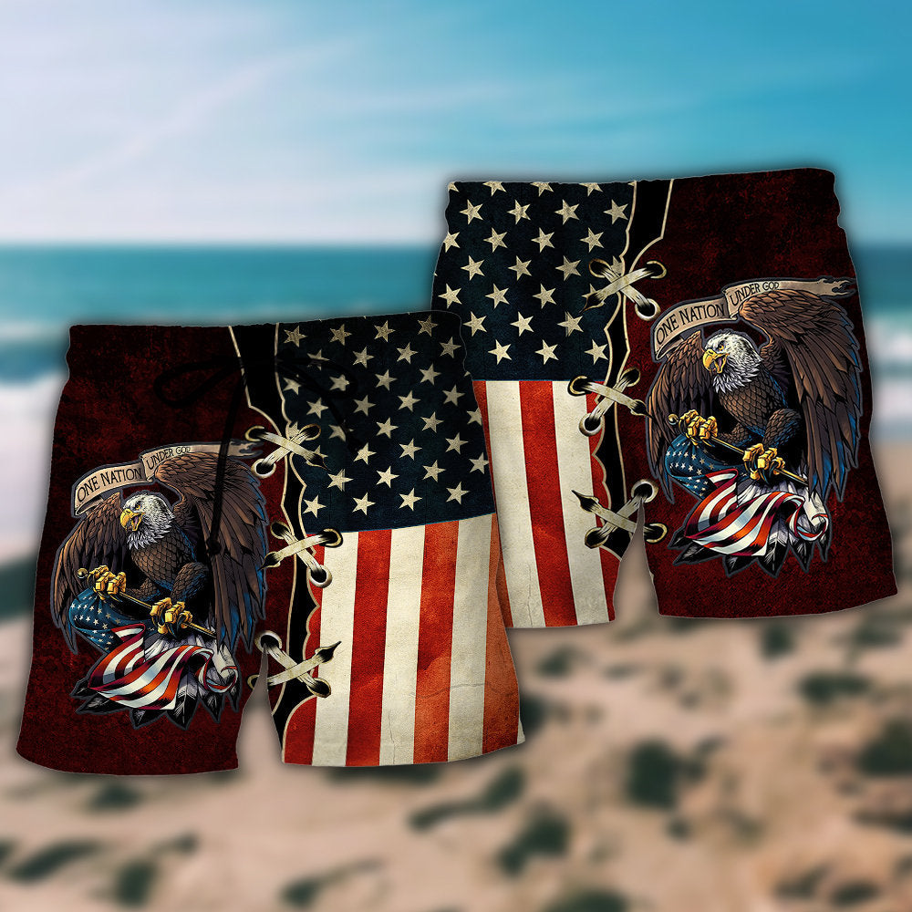 Eagle One Nation Under God - Beach Short - Owls Matrix LTD