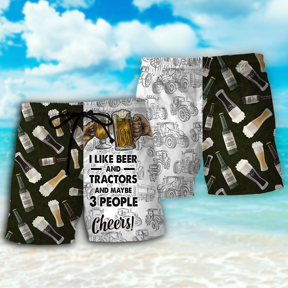 Beer And Trators And Maybe 3 People - Beach Short