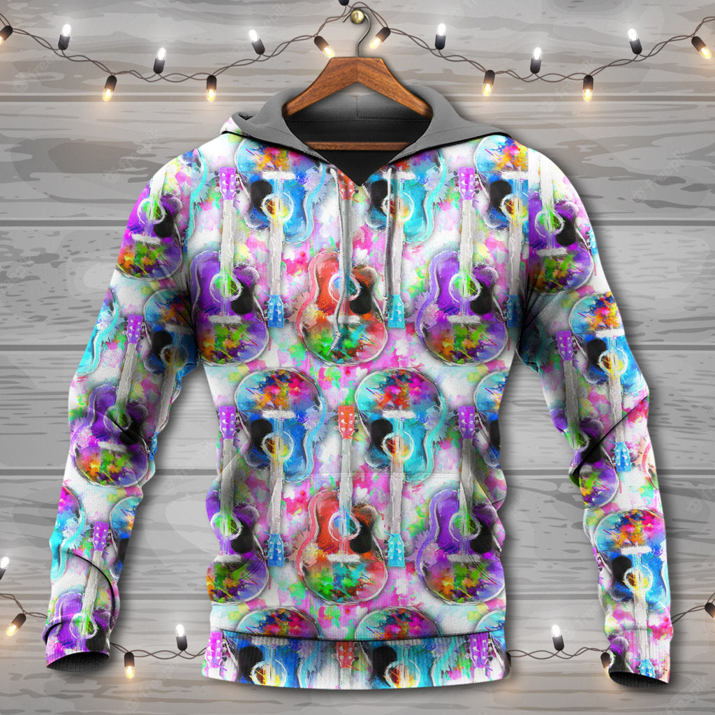 Guitar Color Mix Artistic Style - Hoodie