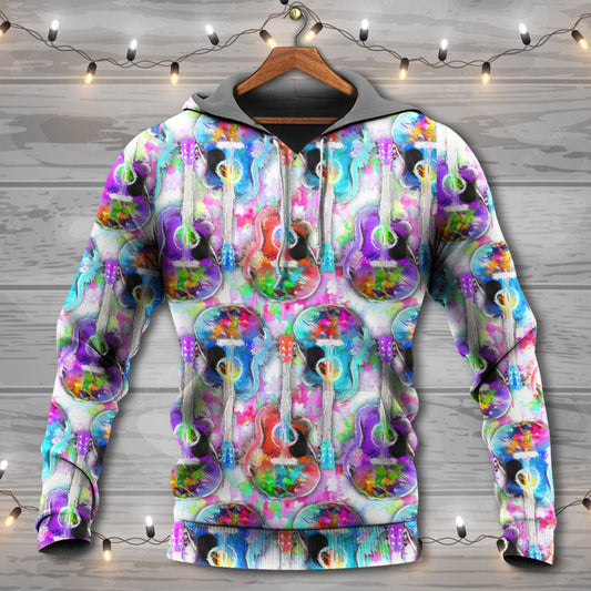 Guitar Color Mix Artistic Style - Hoodie
