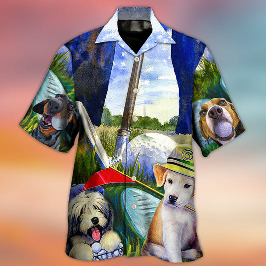 Funny Golf Dog Lover Playful - Hawaiian Shirt