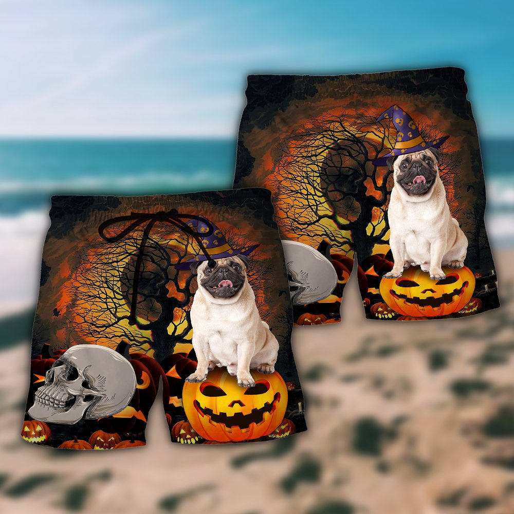 Pug Halloween Cute Dog – Beach Short