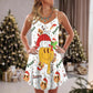 Groovy Santa Smile – Women's Summer Sleeveless V-Neck Camisole Dress