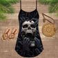 Skull Dark Love Style – Women's Summer Sleeveless V-Neck Camisole Dress