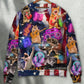 Cat Rocker Independence Day Style – Sweater - Ugly Christmas Sweater