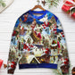 Christmas Rooftop Santa Busy Night – Sweater - Ugly Christmas Sweater