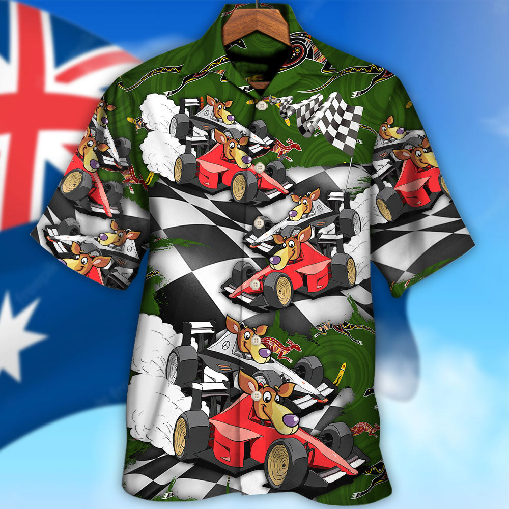 Kangaroo Racing Formula Car Australian Vibe - Hawaiian Shirt