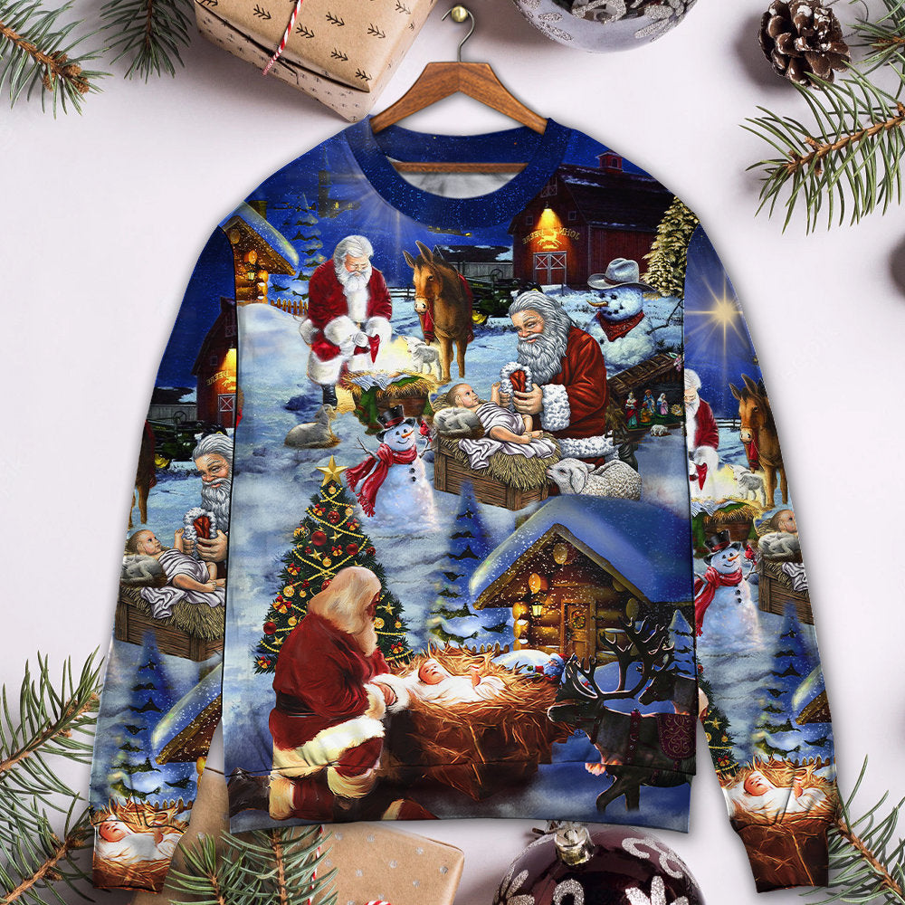 Christmas Jesus Best Gift Ever Art – Sweater - Ugly Christmas Sweater