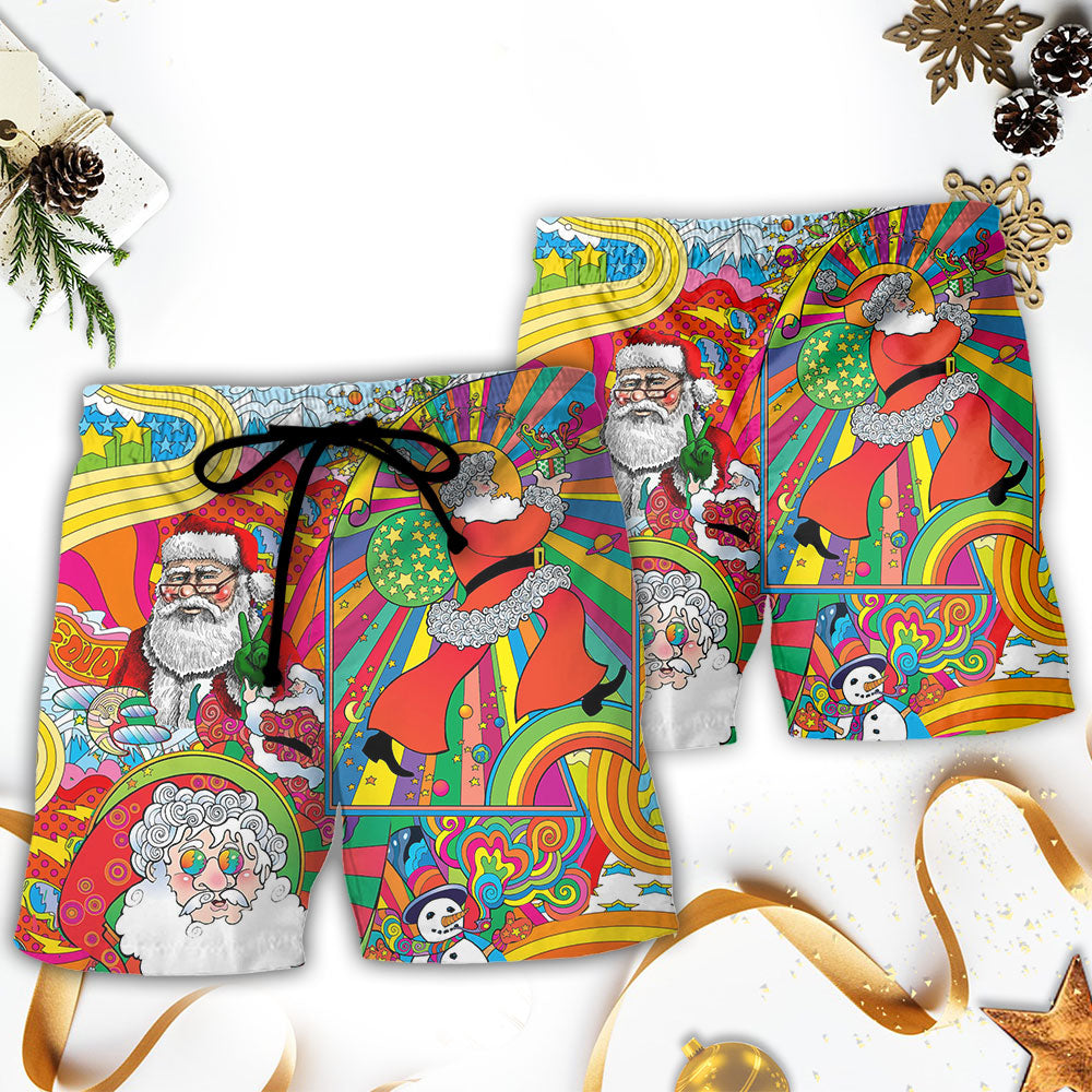 Hippie Santa Merry Christmas - Beach Short