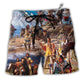 Beach Short / Adults / S Native American Independence Day American Flag - Beach Short - Owls Matrix LTD