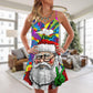 Christmas Hippie Santa Style – Women's Summer Sleeveless V-Neck Camisole Dress