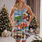 Christmas Farm Happiness – Women's Summer Sleeveless V-Neck Camisole Dress