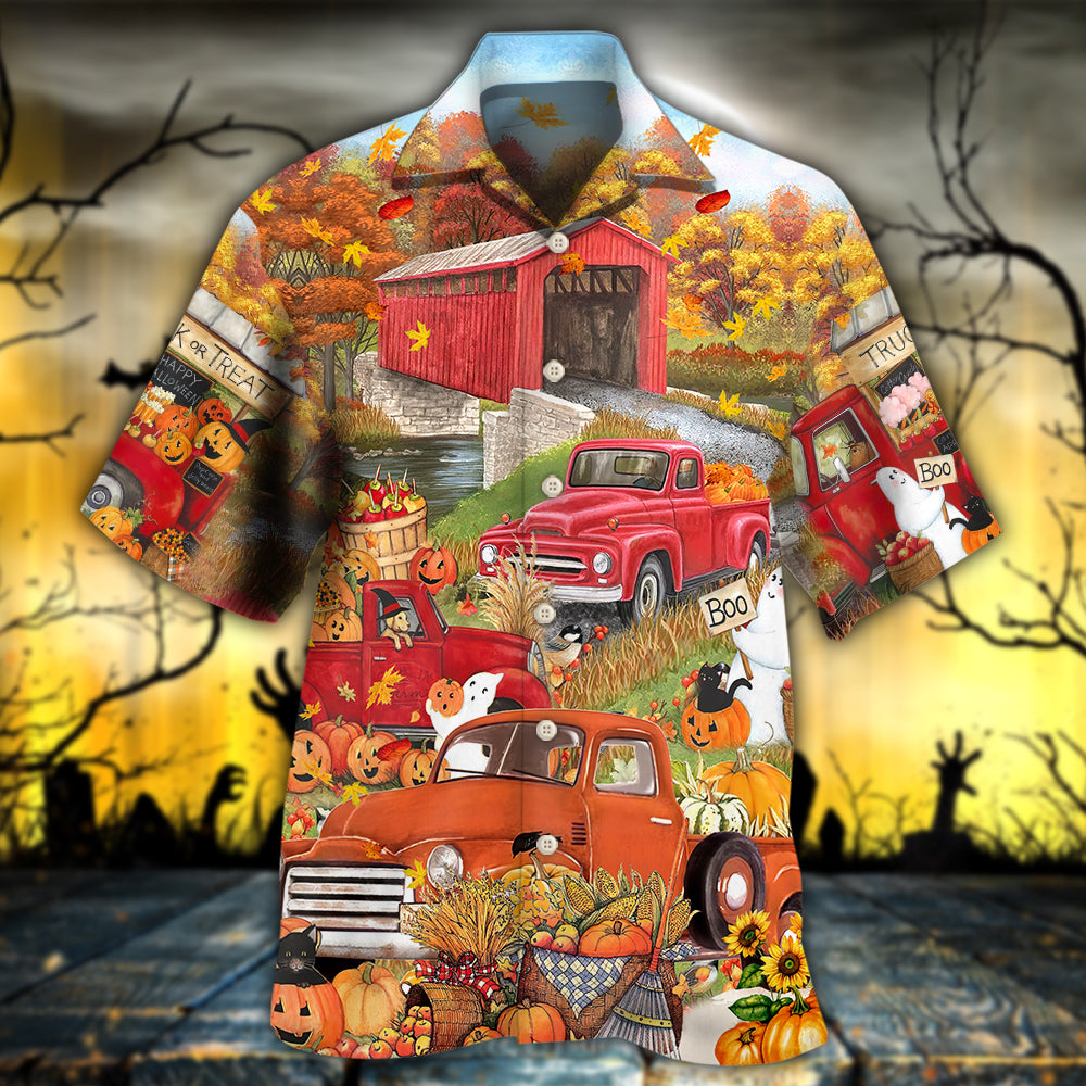 Halloween Truck With Pumpkins – Hawaiian Shirt