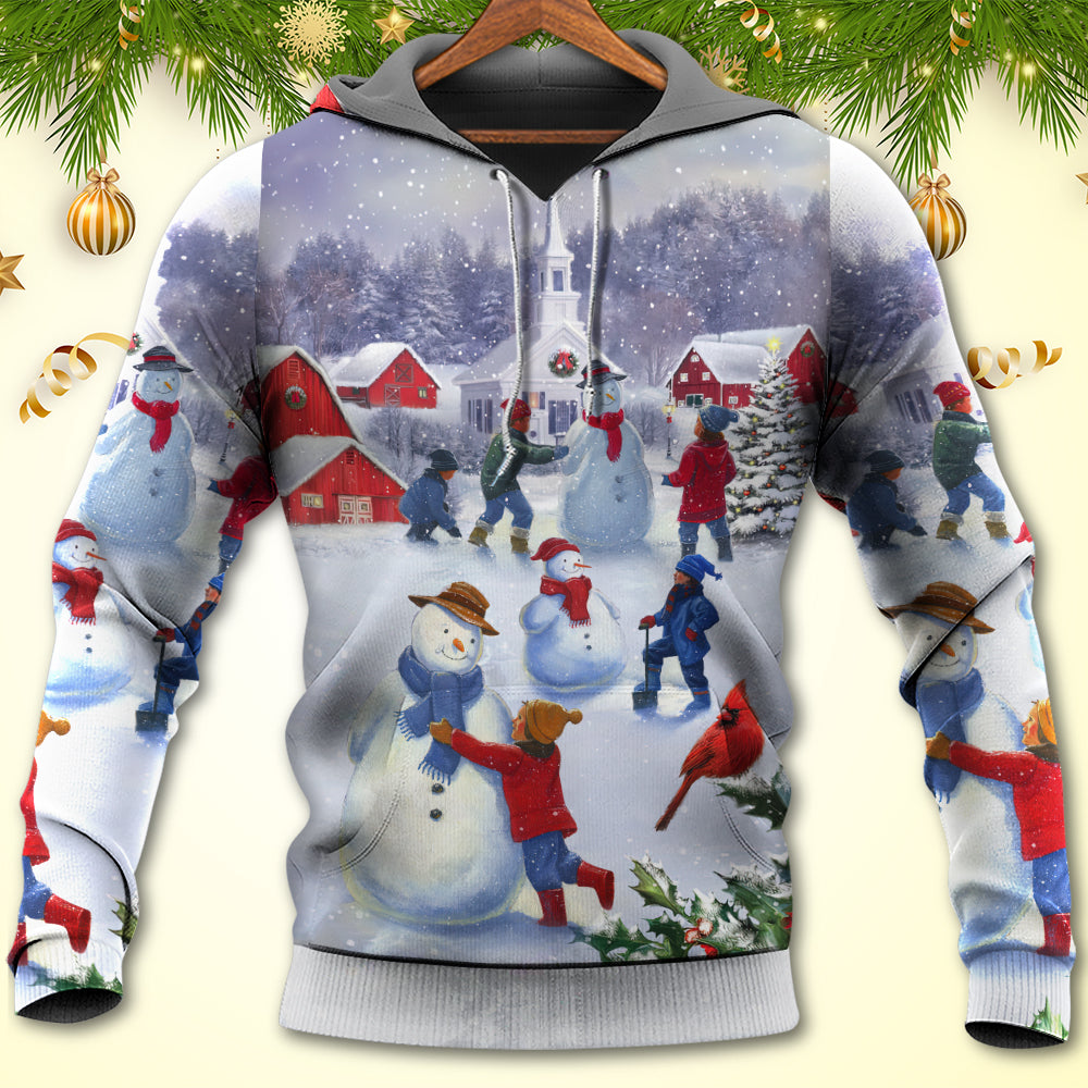 Christmas Children Love Snowman Christmas Town - Hoodie
