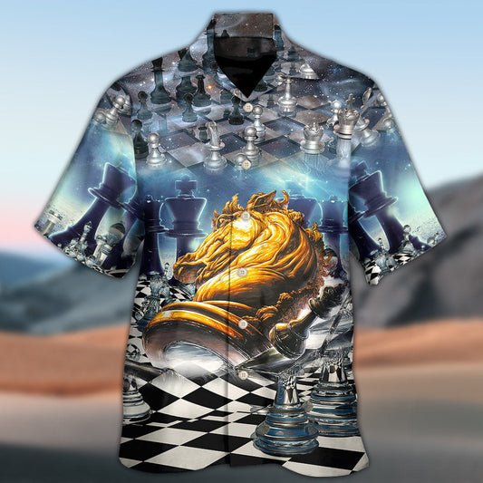 Chess Power Of The Knights Strategy Art – Hawaiian Shirt