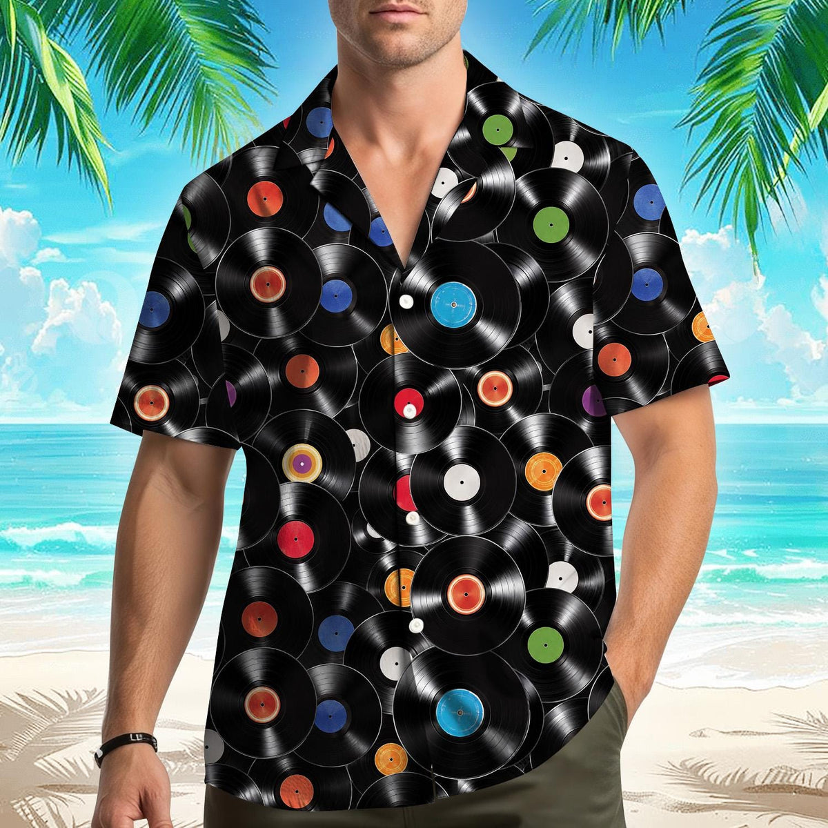 Vinyl Record Retro Colorful Music Lover – Hawaiian Shirt