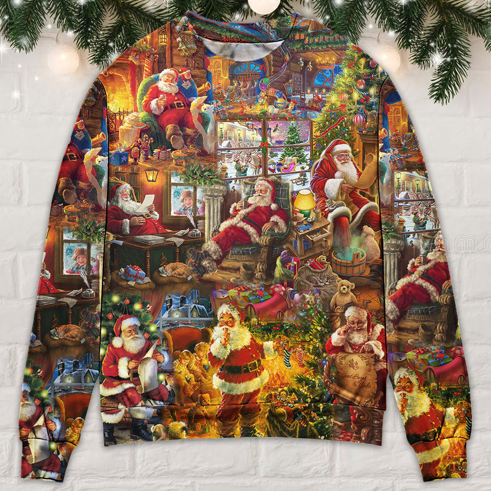 Santa Christmas Happy Holiday Season Of Joy – Sweater - Ugly Christmas Sweater