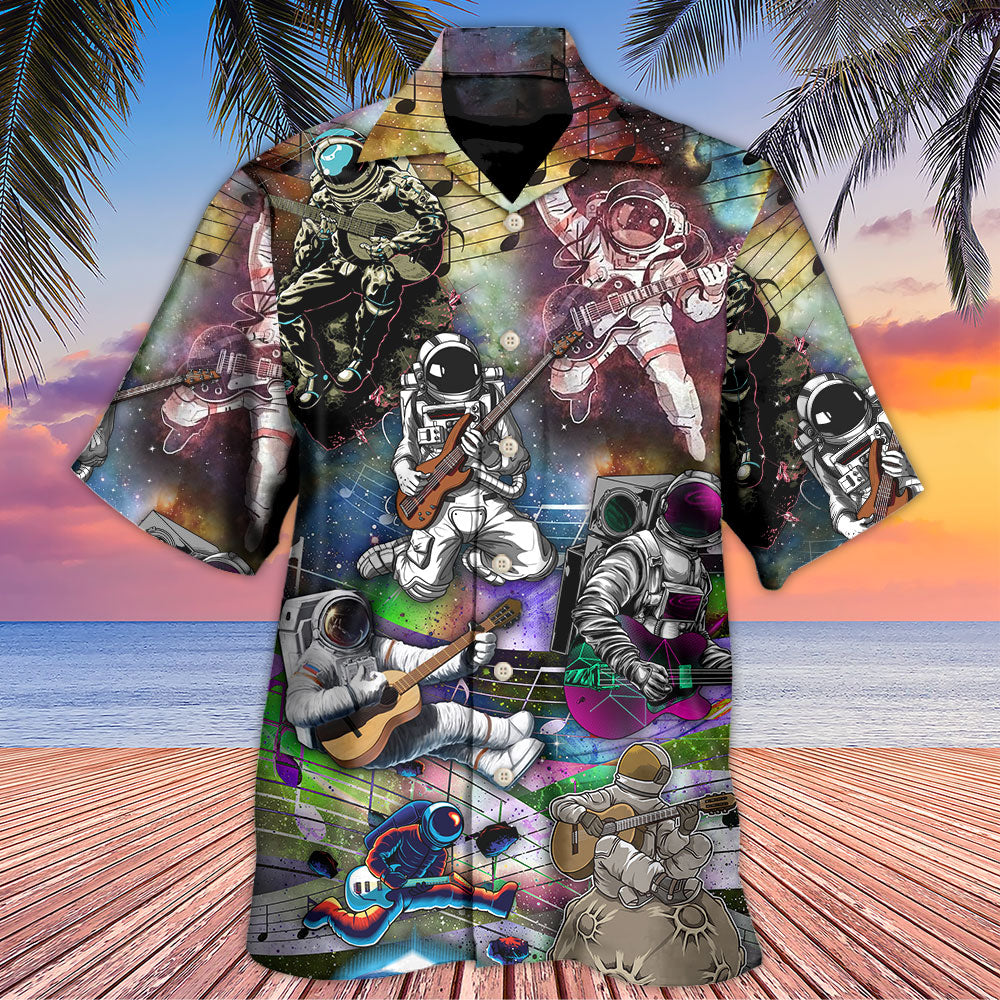 Guitar Astronaut Galaxy Music Art - Hawaiian Shirt