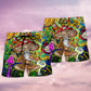 Hippie Mushroom Witch Colorful - Beach Short - Owls Matrix LTD