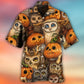 Halloween Owl And Pumpkin Pattern - Hawaiian Shirt