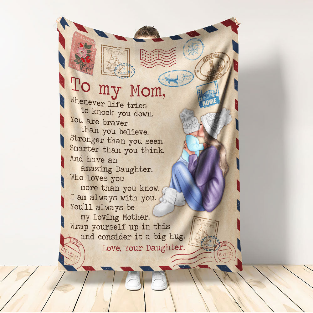 Mom Dear Mom Love Letter Flannel Blanket For Soft Bed Couch And Home Comfort