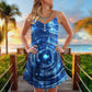 Music Neon Circle Notes – Women's Summer Sleeveless V-Neck Camisole Dress