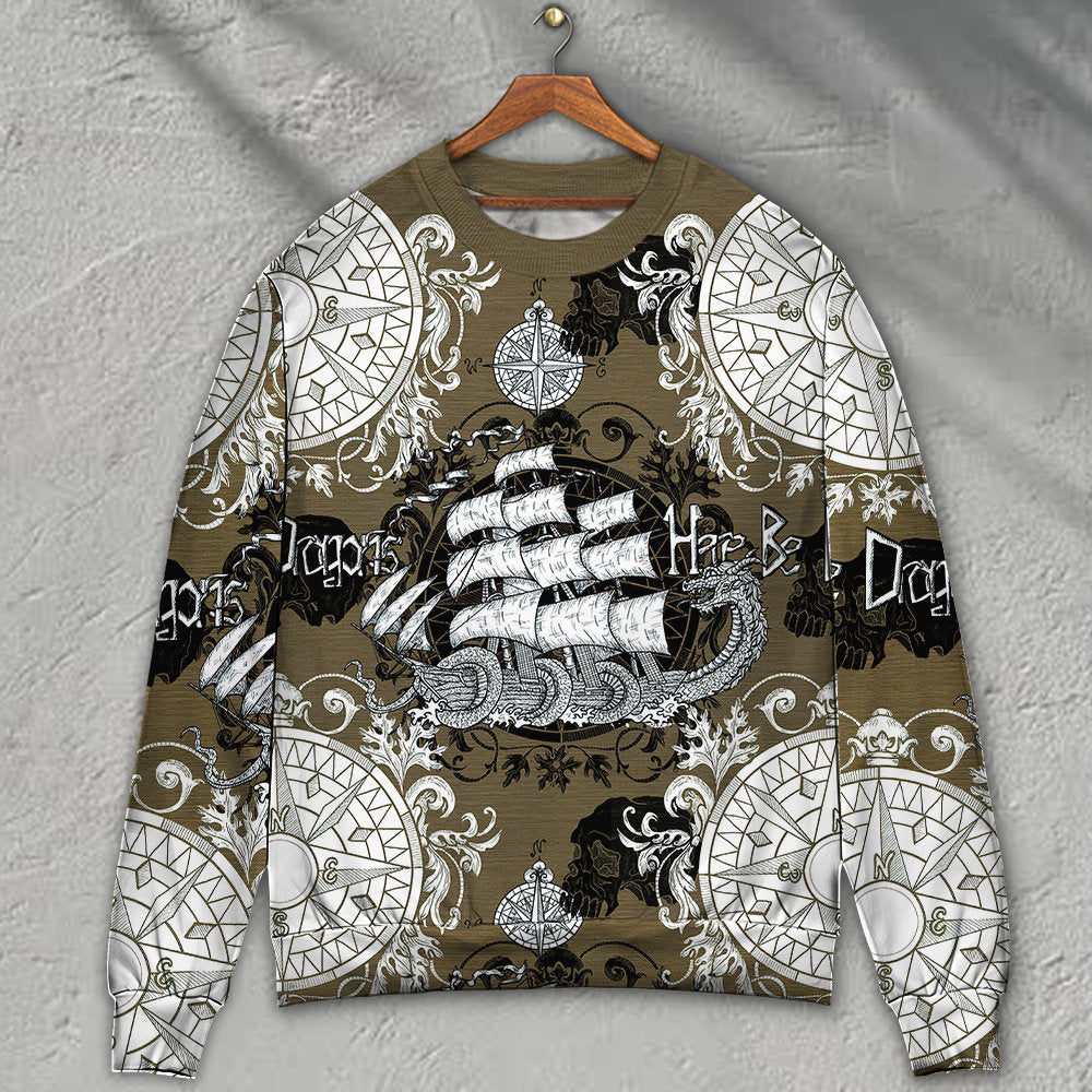 Dragon Old Ship Vintage Anchor Art – Sweater - Ugly Christmas Sweater