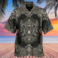 Wolf Line Art In Dark Style – Hawaiian Shirt