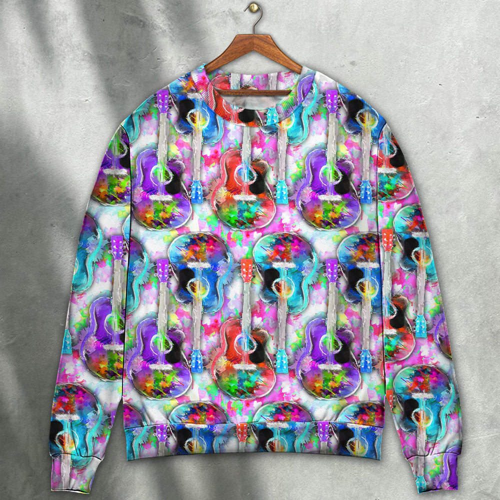 Guitar Mix Color Artistic Style – Sweater - Ugly Christmas Sweater