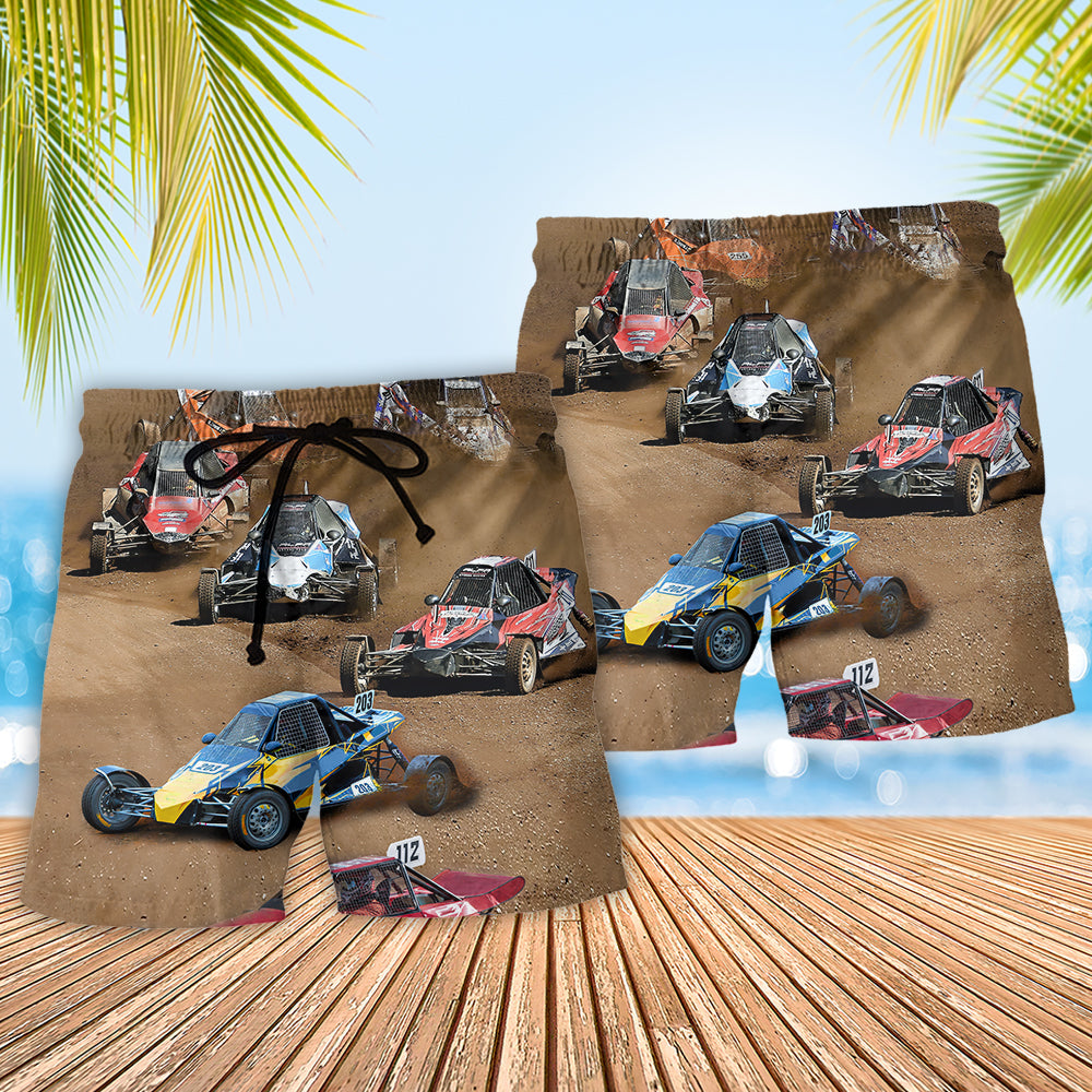 Autocross Racing Cars Art - Beach Short